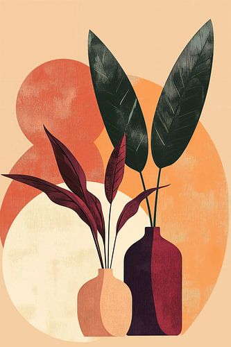 Geometric Still Life in Terracotta no.2