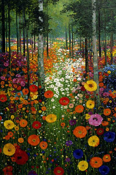 Bloemenbos, Gustav Klimt van Mateo