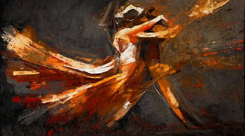 Fiery Dance - Abstract Tango in Motion by Arjen Roos