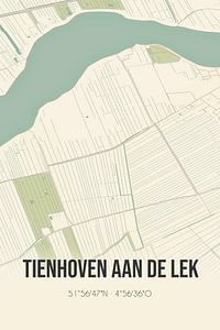 Alte Karte von Tienhoven aan de Lek (Utrecht) von Rezona