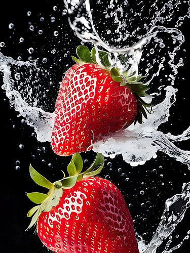 Strawberry water splash