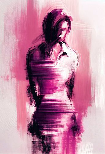 Femme abstraite à gros coups de pinceau