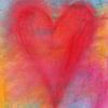 Rotes Herz auf Regenbogenfarben von Karen Kaspar