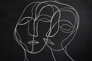 Two faces in a minimalist style by Poster Art Shop