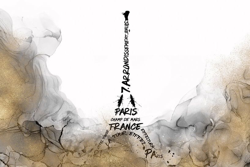 ALCOHOL INK Eiffel Tower Typography by Melanie Viola