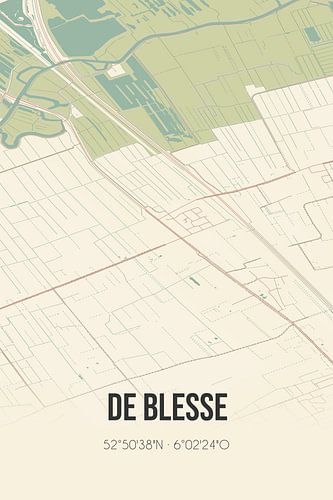 Alte Karte von De Blesse (Fryslan)