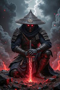Dark Fantasy Wandbild: ZARYKON – Der dämonische Krieger mit dem magischen Schwert