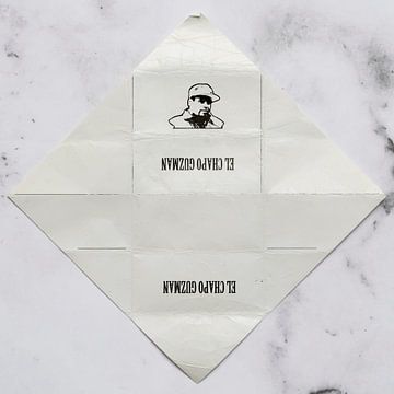 Gnome post El Chapo on marble by Floris Kok