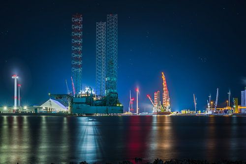 Eemshaven bij nacht