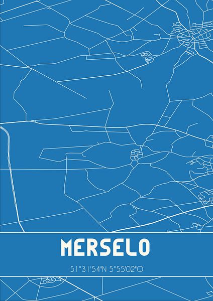 Plan d'ensemble | Carte | Merselo (Limbourg) par Affiches de lieux