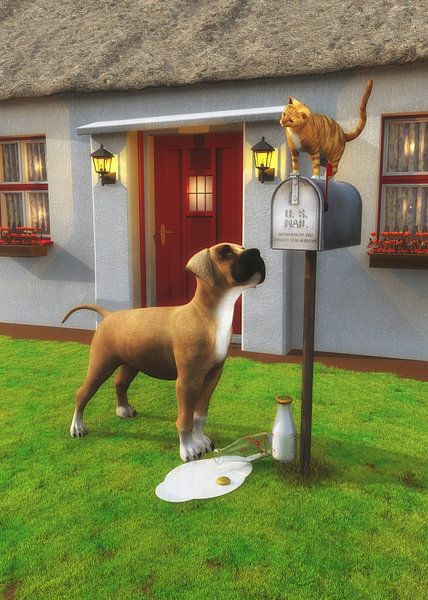 Katzen – Katze auf der Mailbox von Jan Keteleer