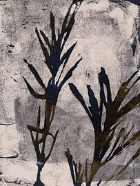 Wabi-Sabi Botanical Art with Leaf Prints in Earthy Neutrals by Dina Dankers