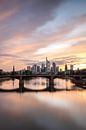 Skyline in the sunset Reflection in Frankfurt by Fotos by Jan Wehnert thumbnail