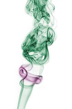 Coloured Incense on white background by Wim Slootweg