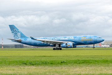 Etihad Airbus A330 in Manchester City livery. van Jaap van den Berg