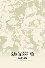 Alte Karte von Sandy Spring (Maryland), USA. von Ortsdrucke