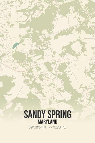 Alte Karte von Sandy Spring (Maryland), USA.