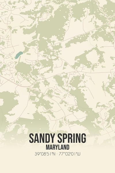 Carte ancienne de Sandy Spring (Maryland), USA. par Affiches de lieux