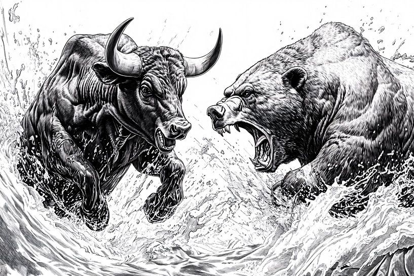 Duel between bull and bear by Imperial Art House