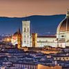 Skyline of Florence in Italy in the evening. Panorama picture by Voss Fine Art Fotografie