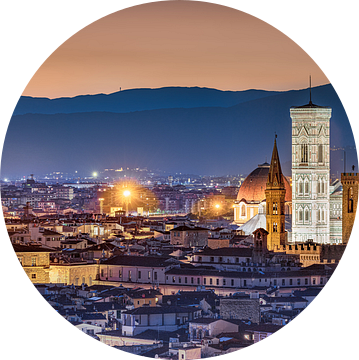 Skyline van Florence in Italië in de avond. Panoramafoto van Voss Fine Art Fotografie