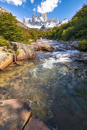 Fitz Roy Cascades and Mount Fitz Roy by Gunter Nuyts
