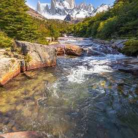Cascades du Fitz Roy et mont Fitz Roy sur Gunter Nuyts