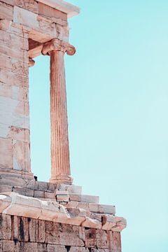 Akropolis Athene, Griekenland met blauwe lucht van Madinja Groenenberg
