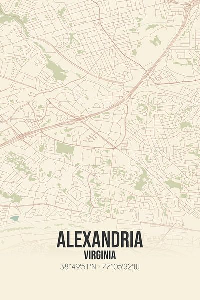 Vintage map of Alexandria (Virginia), USA. by Prints of Place