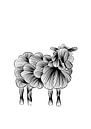 Poster schaap - zwartwit - boerderijdieren - kinderkamer van Studio Tosca thumbnail