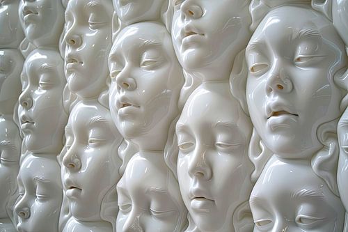 Digitaal abstract aan de muur