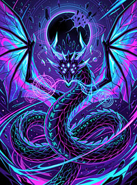Grafische Illustration: Kosmischer Abgrund-Drachen-Schlange – Zerschmetterte Finsternis von The Deeper Way