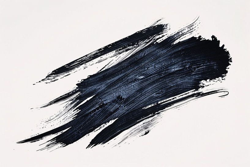 Black Brushstroke on White Background by Imperial Art House