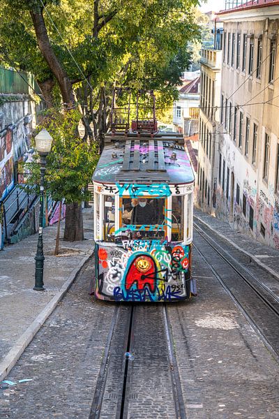 Elevador da Gloria in Lisbon, Portugal by Christa Stroo photography