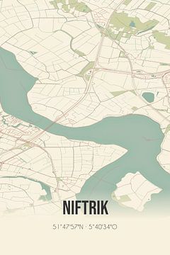 Vintage landkaart van Niftrik (Gelderland) van Rezona