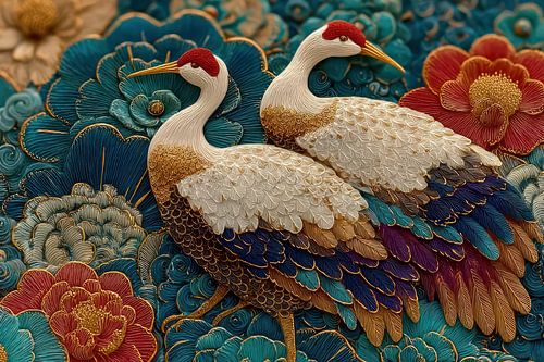 Japanse kunst met vogels