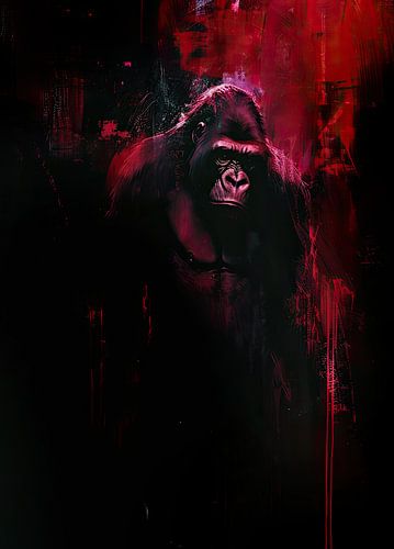 Peinture du gorille rouge