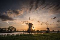 Zonnige molen in Kinderdijk