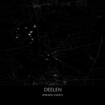 Schwarz-weiße Karte von Deelen, Gelderland. von Rezona