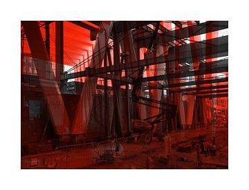 Construction at the Back of the Oosterdok 2, Amsterdam - digital art print by Hilly van Eerten