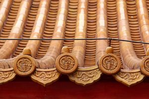 Detail van een dak in de Verboden Stad in Beijing, China