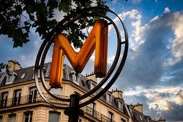 Metro signs in Paris France by Dieter Walther