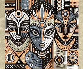 Tribal Faces in Linien
