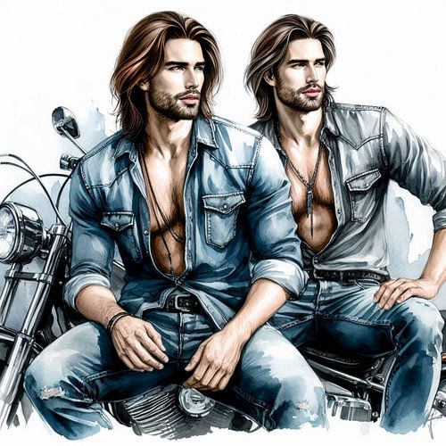 2 mannen op een motor