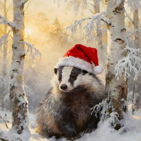 Weihnachten unter den Birkenbäumen - Dachs von Trinkets NL ✪ Design Studio