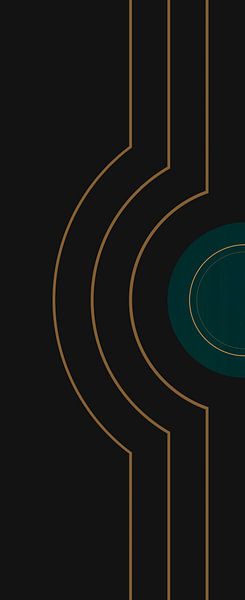 Moderne Kunst - Cirkels Donker - Helft 1 van Studio Malabar