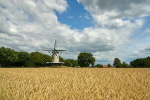 Moulin de Stelling sur fond de ciel bleu et de nuages