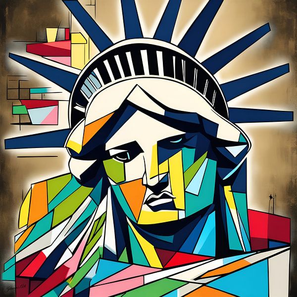 Art abstrait - Statue de la Liberté 2 par Johannas Art Creations
