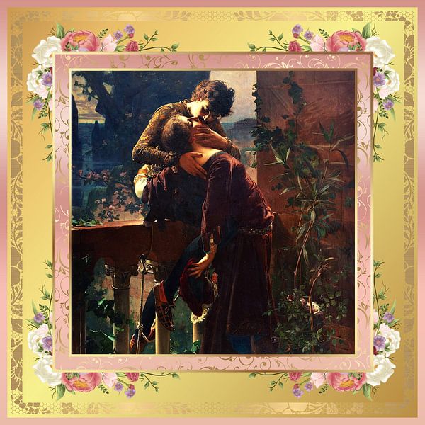 S.F. Remastered Version von Romeo und Julia auf dem Balkon von Julius Kronberg von Silver Fox Art Decor