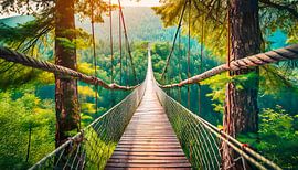 Brug over boslandschap